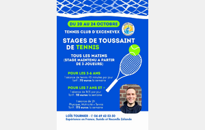 Stages vacances de la Toussaint